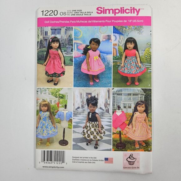 Doll Clothes Sewing Patterns Lot of 5 for 18 in Dolls Simplicity McCalls Uncut - Picture 3 of 8